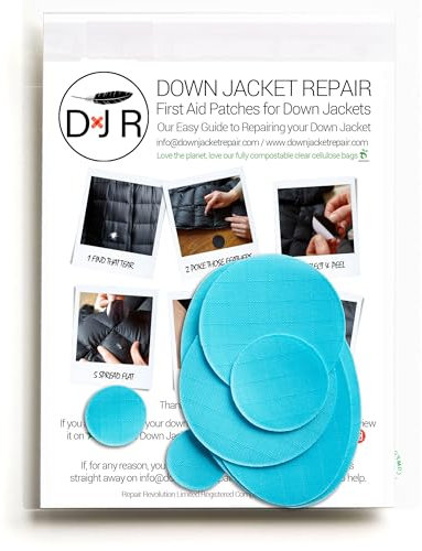 Self‑Adhesive Ripstop Nylon Repair Patch Kit – 30‑Second Fix for Tents, Jackets, Sleeping Bags, Backpacks & Beach Gear – Festival, Camping & Vanlife Essential – 7 Pre‑Cut Patches (Turquoise)