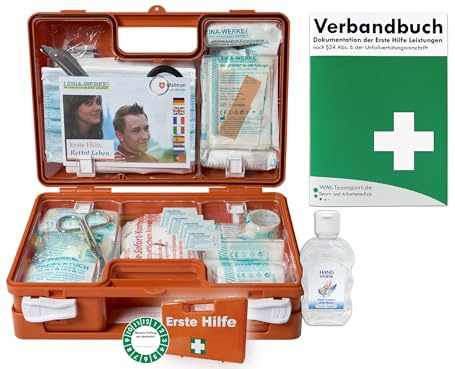 Erste-Hilfe-Koffer M1 für Betriebe mit aktueller DIN 13157 EN 13157 incl. Verbandbuch & Hygiene-Gel