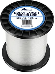 BLUEWING Filo da pesca monofilamento, diametro 0,9 mm, 45,4 kg, 500 m, invisibile e sottile, filo mono, trasparente