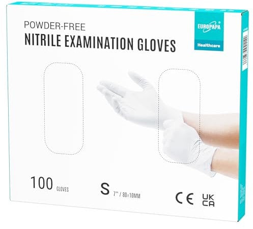 EUROPAPA® Lot de 100 gants jetables en nitrile sans latex non stériles sans latex