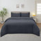 Imperial Rooms Double Duvet Cover Set Brushed Microfiber Plain Bedding Charcoal Bed Set with Pillow Cases Ultra Soft Button Closure Quilt Cover (200 x 200 Cm)