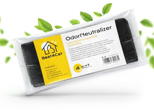 B4C Filtro a Carbone per Lettiera per Gatti, 4 pz Filtro per Lettiera con Coperchio | Filtro Nero, Tappo Antiodore per Lettiera - Facile Installazione | Mantiene più Freschezza e Assorbe gli Odori