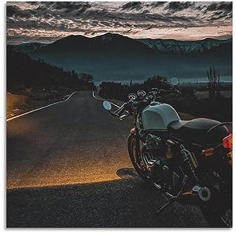 KYTIN Motorrad-Poster für Royal Enfield Continental GT Rennrad, dekorative Malerei, Leinwand, 50 x 50 cm
