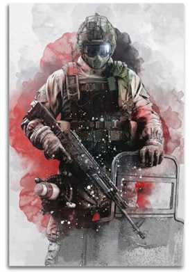 Rainbow Six Siege Spiel-Poster, dekoratives Gemälde, Leinwand-Wandposter und Kunstdruck, modernes Familienschlafzimmer-Dekor-Poster, 20 x 30 cm