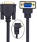 xiwai Câble VGA RVB coudé vers le bas vers le bas vers mâle droit 3COAX+6C pour écran d'ordinateur projecteur 1 m