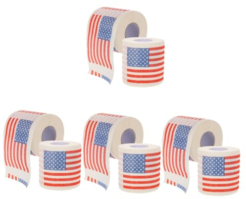 Gatuida 8 Rollenpapier mit amerikanischer Flagge weichstes Toilettenpapier Fahnen Papiertücher Badezimmer-WC-Serviette gebrauchte toilettenpapiere Meerschweinchen