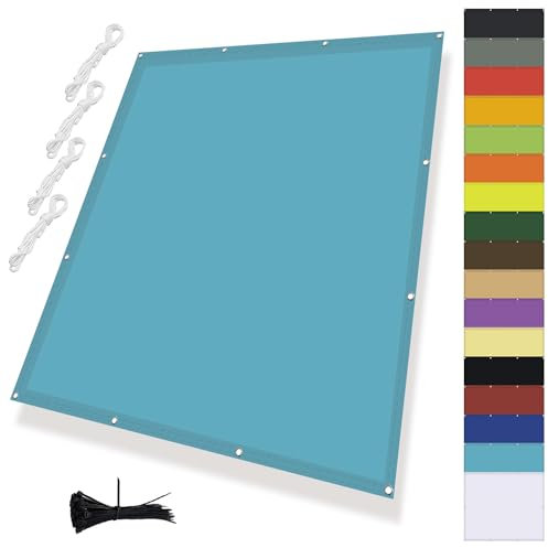 MENGH Parasol de jardin avec corde - Imperméable - Rectangulaire - Imperméable - 95 % - Bloc UV - Pour installations de jardin, camping et loisirs - Bleu lac - 2 x 4 m