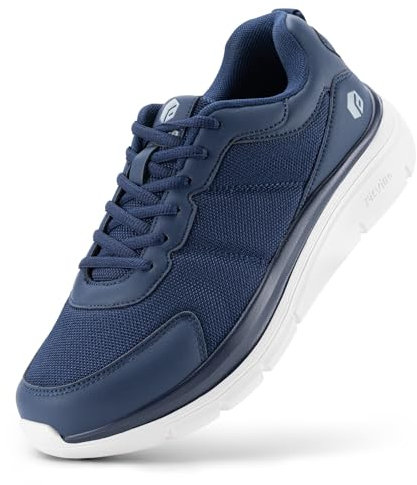 FitVille Scarpe Uomo Pianta Larga Comode Camminata Sneakers Casual Leggere Ginnastica Traspirante Scarpe per Piedi Gonfi Blu Marino 49 EU X-Larga