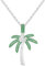 Uloveido Palm Tree Necklace Silver Color - Green Cubic Zirconia Summer Palm Tree Necklaces Tropical Pendant for Women - Beach Jewelry Gift for Her YA4829