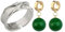 Zamasu Ohrrings Ring Set Anime Charakter Ohrclips Smaragd Topas Schmuck Anhänger Ohrclip Silberring