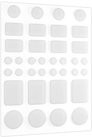 KLEBASTO Gummipuffer selbstklebend | Gummifüße selbstklebend | Transparent | SET 36 Stück | anschlagpuffer für Glasplatten,Notebooks,Tastaturen