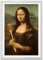 ARTFAVES® Poster - Mona Lisa Klobürste | Wanddeko Wandbild Kunst Modern Witzig | mit Rahmen Weiss | 30 x 40 cm