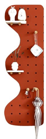 GAROEN Panneau perforé, Organisateur Mural en Panneau perforé, kit combiné de Panneaux perforés en Bois Massif, Panneau perforé d'affichage Mural (Rosso 60x120cm)