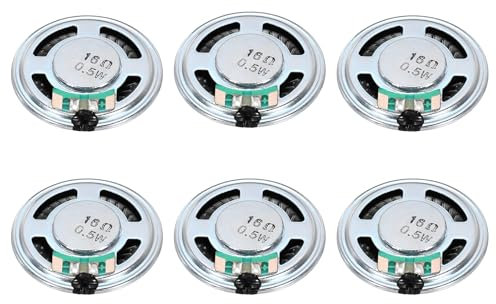 QUARKZMAN 6pz 0,5W 16 Ohm Altoparlanti Piccoli Guscio Metallico Tondi Altoparlante Magnetica Interno per Altoparlanti Mini DVD EVD Multimedia Mobile Portatile Macchina Pubblicitaria