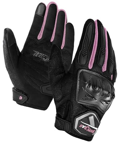 BORLENI Sommer-Motorradhandschuhe Herren, Touchscreen, Knöchelschutz