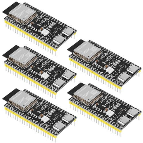 YELUFT 5 Stück ESP32-S3-DevKitC-1-N16R8 Entwicklungsboard Integriertes 2,4-GHz-WLAN Bluetooth 5.0 ESP32-S3-WROOM-1 Mikrocontroller Prozessor Dual-Typ-C-Schnittstelle für Arduino