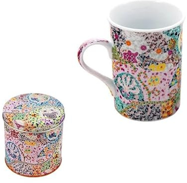 DRW Set mit 6 Tassen in Porzellandose mit den Elementen von Gaudi Tasse: 9 x 9 x 11 cm