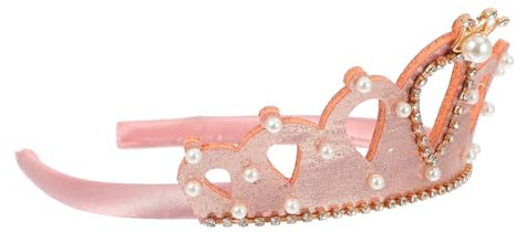 PACKOVE Tiara Haarreif für Geburtstags Accessoire mit Perlen und Haarband für Feierlichkeiten und Cosplay Bezaubernde Krone für Besondere Anlässe