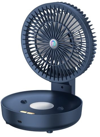 Sxmrmnx Ventilador de pared ultra silencioso de 3 velocidades, luz de ABS portátil, ventilador circulador de aire, azul oscuro