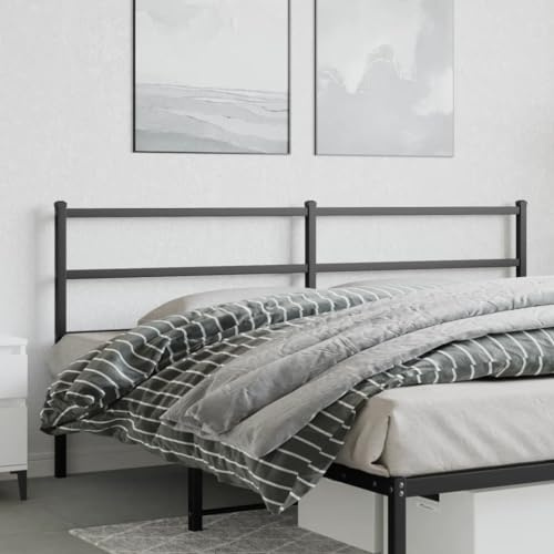 INLIFE Kopfteil Metall Schwarz 180 cm,Möbel,Betten & Zubehör,Kopf- & Fußenden,Schwarz,5.85 KG,355401