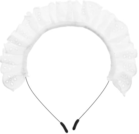 Lolita Stirnband Weiß aus Spitze, und Halloween Geschenkideen | 1 Stück, Sitzt Sicher im Haar, für Fotoshootings und Besondere Anlässe, Süßes Japanisches Design