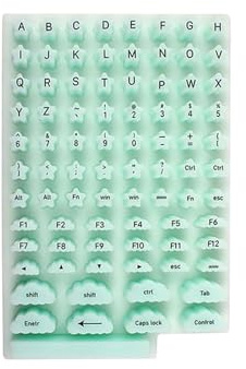Keyboard Key Stickers - Silicone Strong Adhesive Protector | Laptop Keyboard Cover for Long Nails for Women, Girls, False French Tip Nails, Home, Office, Desktop, Computer, Typing, PC Accessories