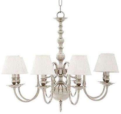 Casa Padrino Luxus Kronleuchter - Luxus Hängeleuchte Nickel Durchmesser 85 x H 75 cm