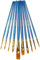 Artlicious Art Paint Brush Set - 10 Pk of Professional, Long-Handled, Nylon Hair Artist Brushes for Watercolour, Acrylic, Oil Painting and Decorating