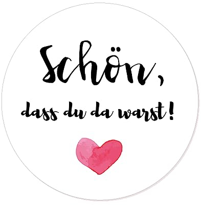 eKunSTreet ® 48 Stk Hochzeitsaufkleber - Schön, dass du da warst! - 4 cm selbstklebende Etiketten für die Hochzeit,Taufe,Gastgeschenk,Tischdeko,Flaschen, Tüten, Briefen, Einladungen - UNI 065
