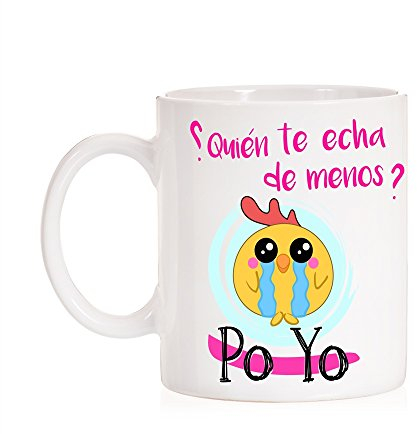 MardeTé Taza ¿Quién te echa de Menos? Po Yo. Divertida Taza de Pollo de Regalo Divertido.