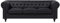 Beliani Großes 3er Sofa Chesterfield-Stil schwarz Kunstleder Polstersofa Chesterfield