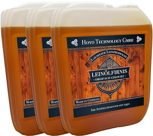 Leinölfirnis 30 Liter Leinöl Firnis (3 x 10 Liter) Lausitzer Holzschutz dreifach gekocht und harzfrei