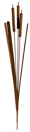 Crispe home & garden massives Edelrost-Windspiel Gartenstecker Figur Schilfkolben, wetterfest - Höhe 146 cm