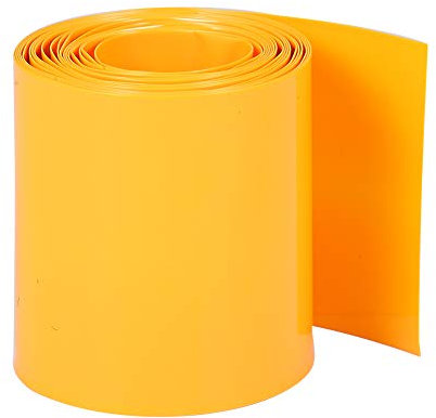 Othmro 1pc 18650 Battery Wraps, 50mm Width Flat PVC Heat Shrink Tubing Battery Insulating Cover Protective Sleeve for 18650 Double Batteries, 2m Length (Yellow)