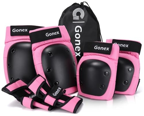 Gonex 6 in 1 Protective Knee Pads Set,Skate Protective Gears with Elbow Knee Wrist Guards Pads,Skate Pads for Kids Youth Adult for Skateboarding Cycling Biking Scooter Roller