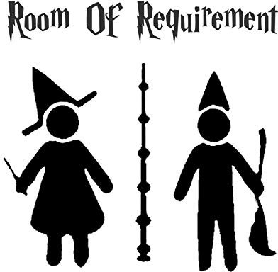 Bathroom Door/Toilet Wall Stickers Vinyl Decals for Door Decoration Sign Room of Requirement