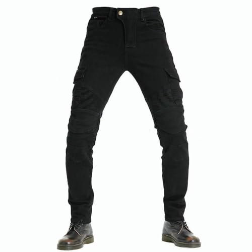 Pantaloni da Moto da Uomo, Jeans da Motociclista Elasticizzati Slim Fit da Uomo, Jeans alla Moda su Tutta La Vita, 4X Imbottitura di Protezione.