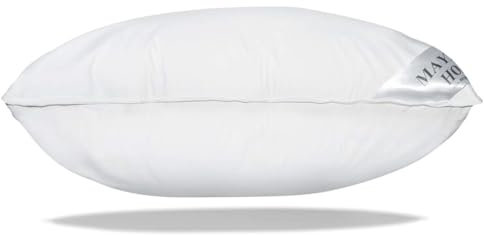 Mayaadi Home Kopfkissen 80x80 cm | 1100g Füllung, 70% Daunen 30% Federn | 100% Natur Bezug aus Baumwolle | Made in Europe | HS9 Daunenkissen