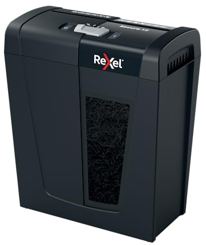 Rexel X8 Cross Cut Paper Shredder, Shreds 8 Sheets, P4 Security, Home/Home Office, 14 Litre Removable Bin, Quiet and Compact, Secure Range, 2020123