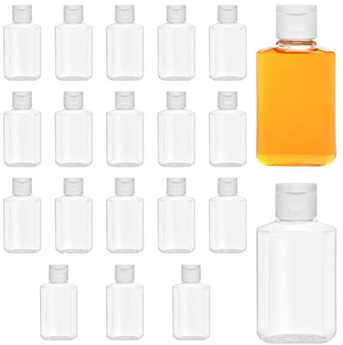 BELLE VOUS Flacon Vide Plastique Transparent et Rechargeable (Lot de 20) - 60 ml - Bouteille Vide et Réutilisable pour Voyage, Toner, Lotion, Après-Shampoing, Articles de Toilette et Shampoing