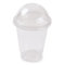 Thali Outlet - 50 x 16oz/455ml Clear Re-usable Smoothie Cups + NO Hole Dome Lids - Dessert Ice Cream Fruit Sweets