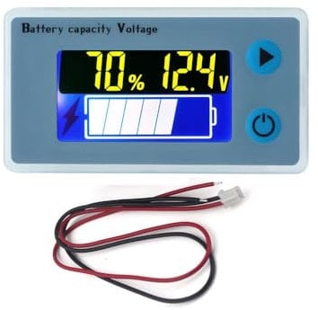 Taikuwu 12V Multifunction LCD Battery Capacity Meter Voltmeter with Temperature Display Battery Fuel Gauge Indicator Voltage Monitor