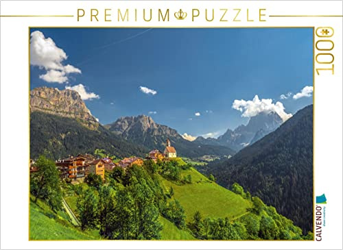 CALVENDO Puzzle Kirche Santa Lucia, Dolomiten, Provinz Belluno | 1000 Teile Lege-Größe 64 x 48 cm Foto-Puzzle für glückliche Stunden