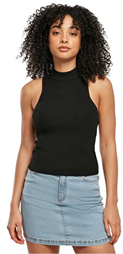 Urban Classics Damen Ladies Short Rib Knit Turtleneck Top