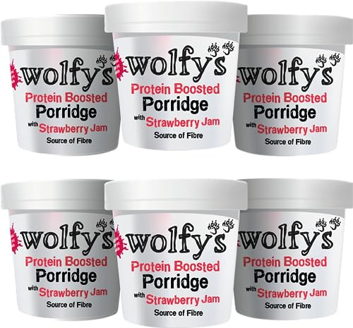 Wolfys Protein Boosted Porridge with Strawberry Jam 91g (Packof 6)