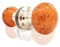 Door Knobs, Made with Brass and Polished Chrome Finish, Complete with Square Spindle bar and Fixing. (Pair) (Amber)