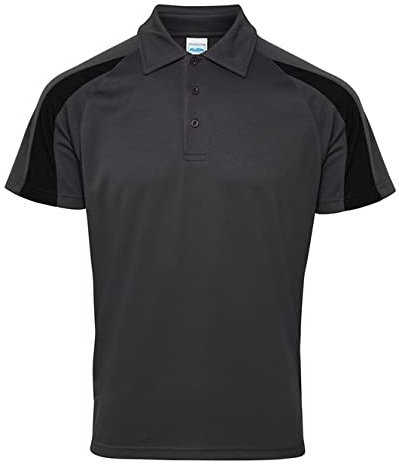 AWDis Cool Contrast Polo Charcoal/Jet Black