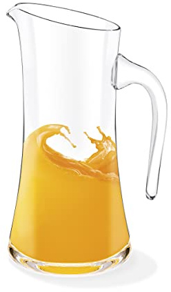 Wilmax Cruche en verre 1500 ml - cruche à eau - carafe en verre - carafe à eau - carafe en verre - carafe à vin - cruche en verre - carafe à eau - théière - coffret cadeau - transparent - 1 pièce