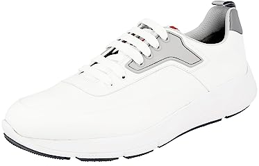 Prada Herren Weiss Leder Sneaker 4E3270 43 EU/UK 9