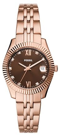 Fossil Damen Analog Quarz Uhr mit Edelstahl Armband ES5324